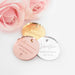Custom Engraved Round Mirror Gold, Silver and Rose Gold Christening Gift Tag