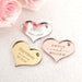 Custom Engraved Guest Names Mirror Silver Gold & Rose Gold Heart Shaped Wedding Favour  Gift Tags