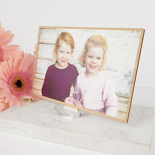 Personalised Professionally Photo Printed in Full Colour on Bamboo Frame Mother's Day Present