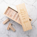 Personalised wooden tumbling tower game with engraved keepsake box for Mum