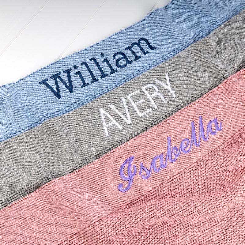 Personalised baby blankets with name embroidery