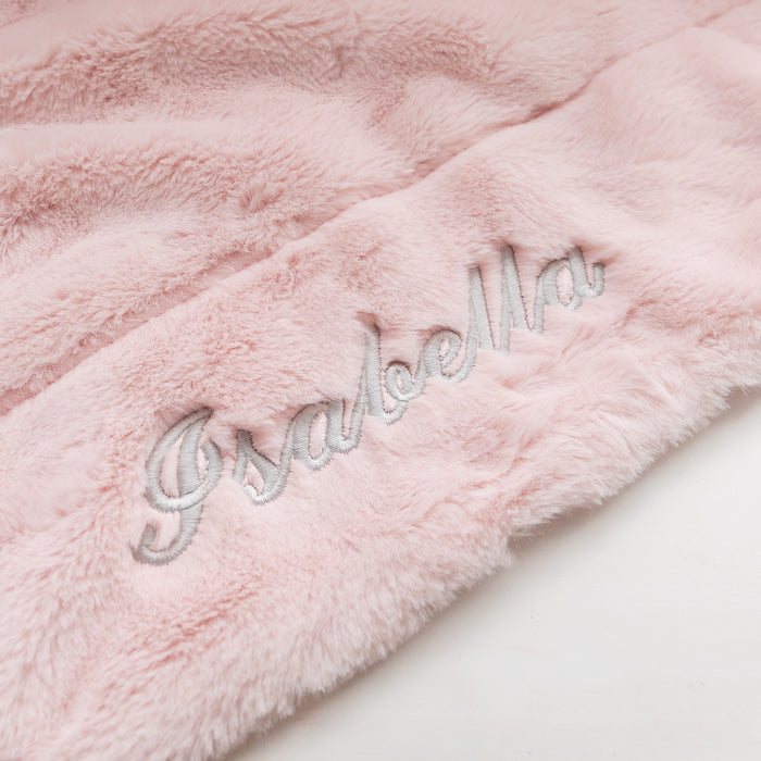 Custom Embroidered Name Light Weight Pink Blanket Baby Girl