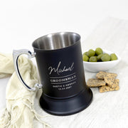 Custom metal beer stein in gift box for Groom, Best Man, and Father of the Bride