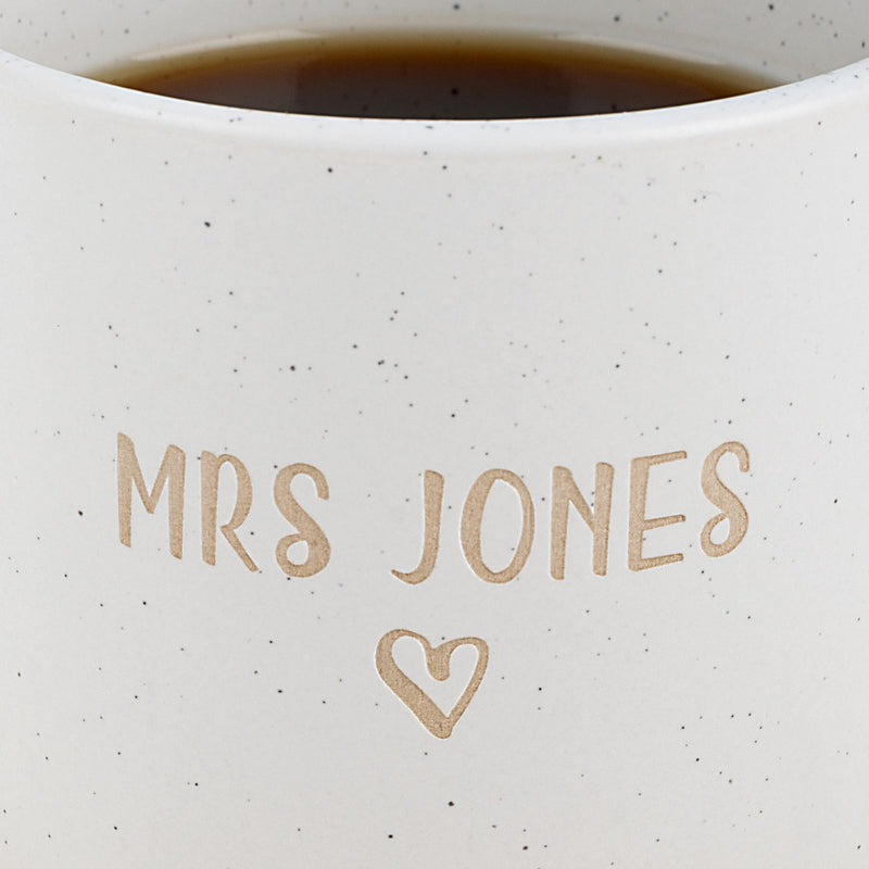 Custom engraved educator mug – unique thank you or Christmas appreciation gift.