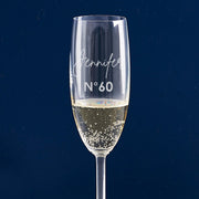 Engraved champagne flute gift for 60th birthday celebration