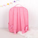 Back view of pink children’s backpack showing padded adjustable shoulder straps.