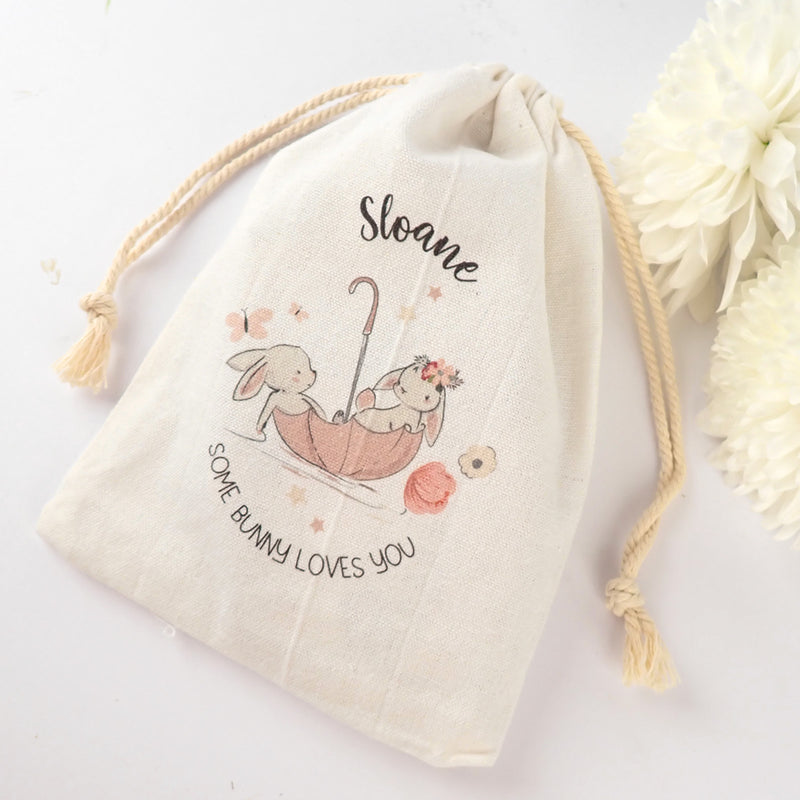 Personalised Bamboo Easter Egg Puzzle with Printed Calico Bag