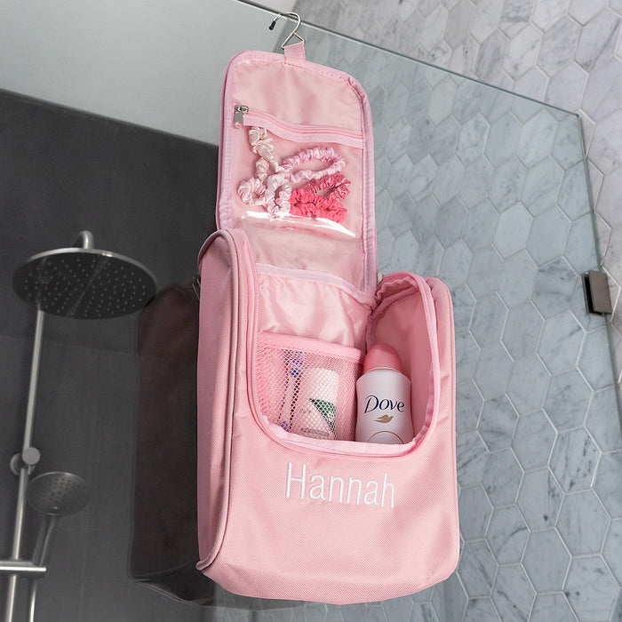 Personalised Hanging Toiletry Bag Pink