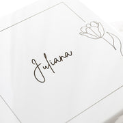 Deluxe personalised jewellery box with custom message engraving, soft velour compartments and secure key closure