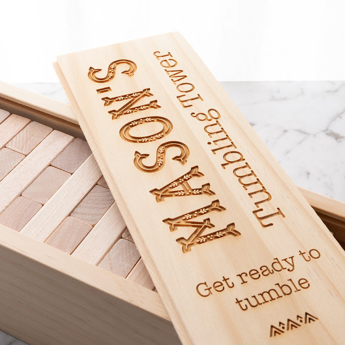 Custom wooden block stacking game gift for children aged 6 and up