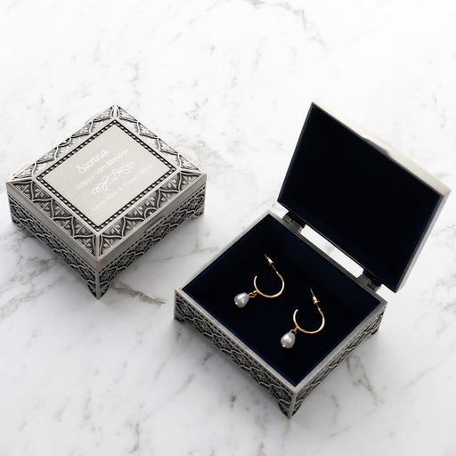 Engraved birthday jewellery box with velvet lining and hinged lid keepsake gift