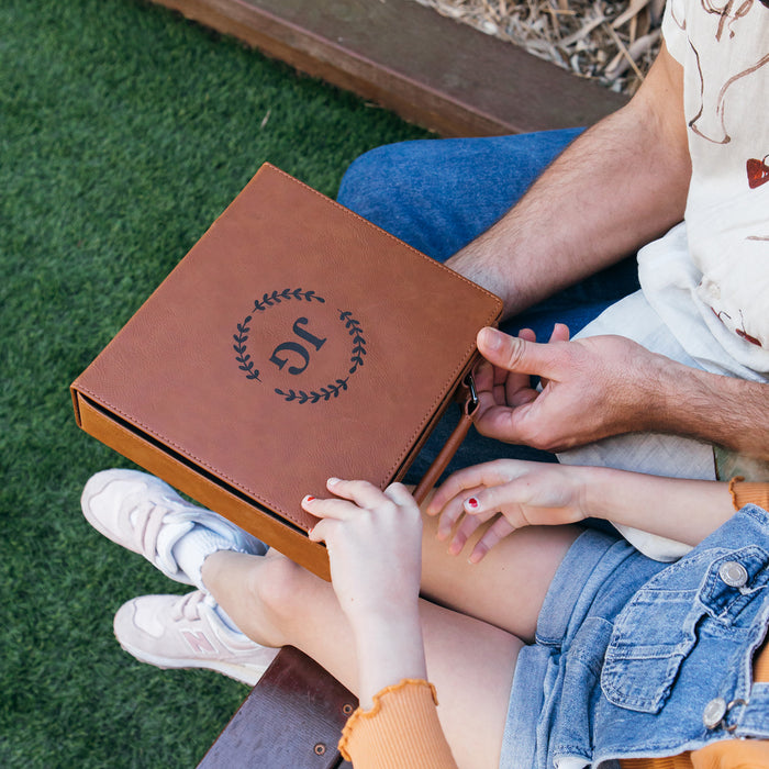 Portable poker game set with laser engraved name or initials