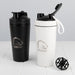 Stainless steel protein shaker engraved with company logo for corporate gifting