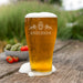 Personalised schooner beer glass engraved with family name and crest
