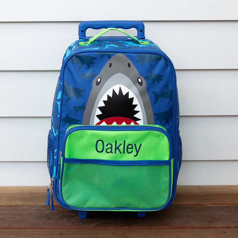 Kids Shark Luggage Embroidered With Name And Matching Towel