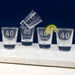 Custom 40th birthday shot glass in classic style, perfect for milestone celebrations.