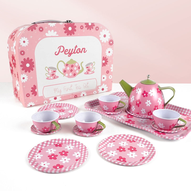 Personalised Printed Flower Tea Set