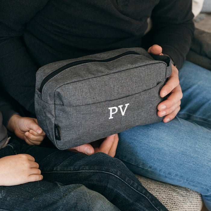 Toiletries bag for him with custom name or initials