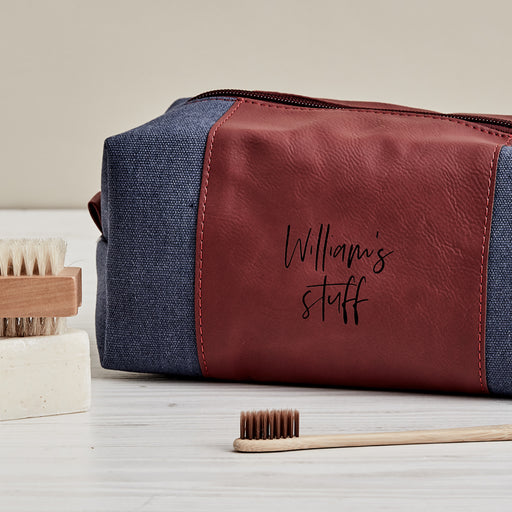 Men’s Personalised Toiletry Bag, Customised with Your Choice of Name or Artwork