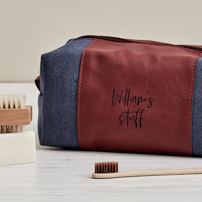 Men’s Personalised Toiletry Bag, Customised with Your Choice of Name or Artwork