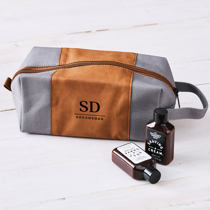 Engraved Toiletry Bag for Best Man and Groomsmen, Personalised Bridal Party Gift