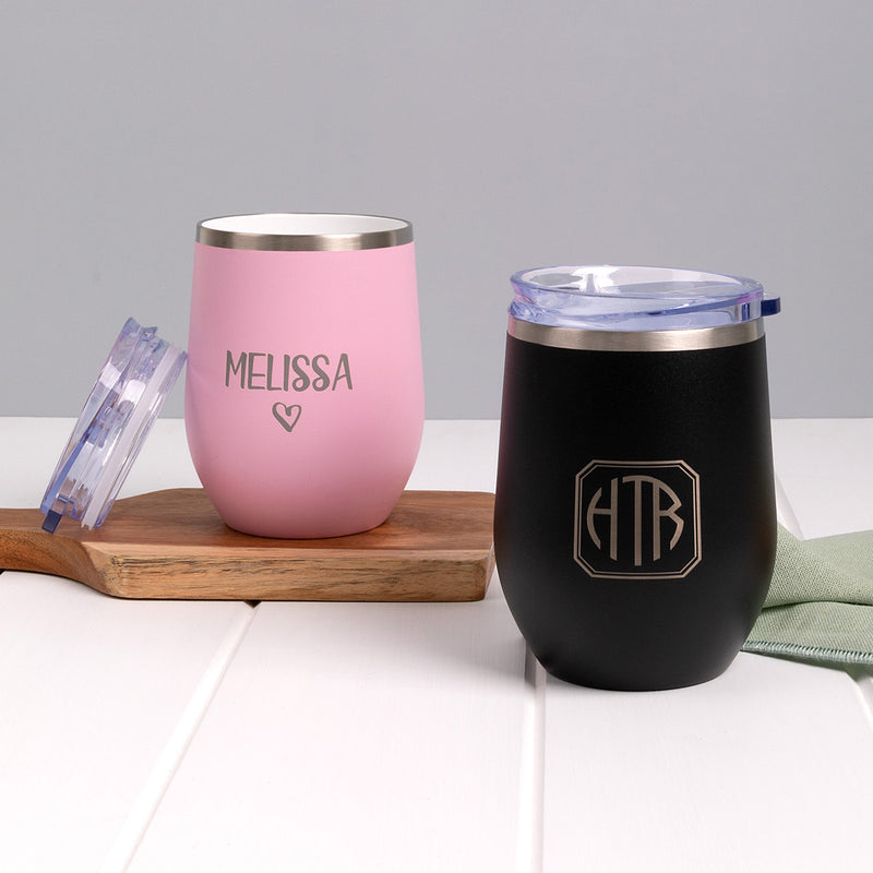 Engraved Ceramic Keep Cup Wine Tumbler 300ml