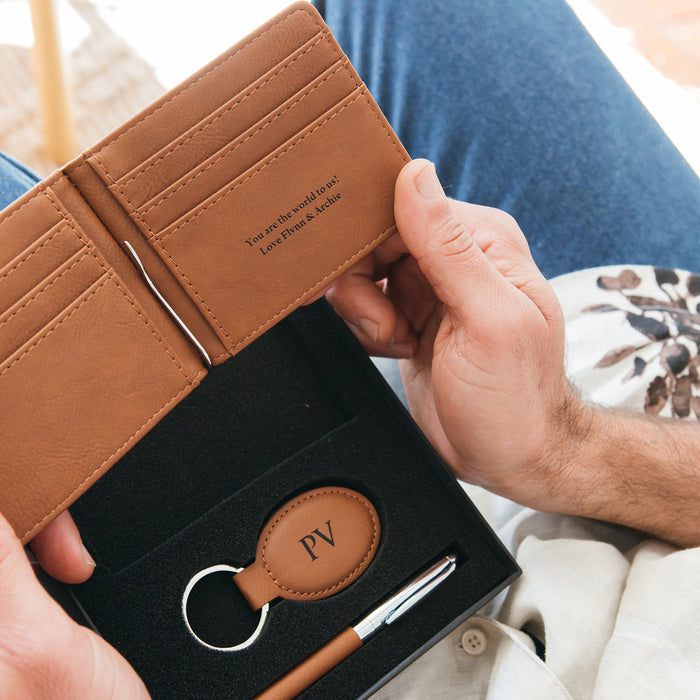 Father’s Day gift set with initials and custom message