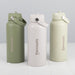 Corporate water bottle gift engraved with company logo in olive, ivory or lime