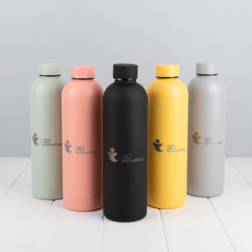 Premium water bottle engraved with company logo for corporate gifting