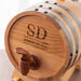 Custom engraved oak barrel with tap and stand for whiskey, port or wine