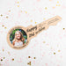 Bamboo birthday key keepsake with printed design and space for messages