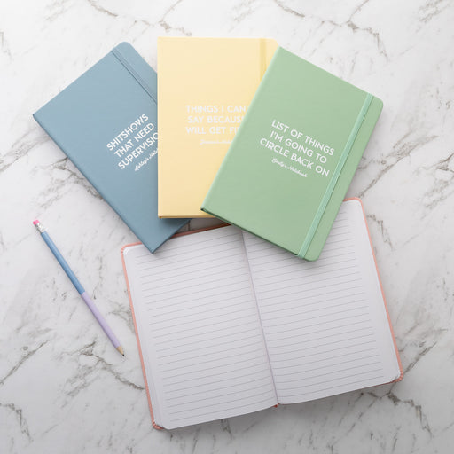 Custom pastel notebook with elastic closure, ribbon bookmark and 160 pages