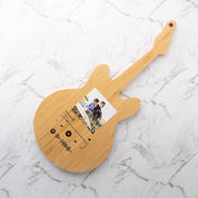 Unique music gift bamboo guitar board with scannable Spotify code