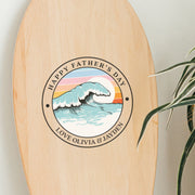 Custom surfboard keepsake with engraved message for Dad or Grandad
