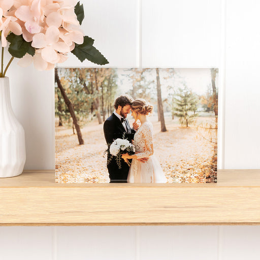 Personalised rectangle acrylic photo block 178x127mm in premium sliding gift box