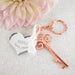 Rose Gold Key Keyring with Custom Designed Engraved Name Placecard Gift Tag