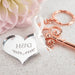 Customised Engraved Rose Gold Key Keyring with Personalised Engraved Silver Heart Gift Tag