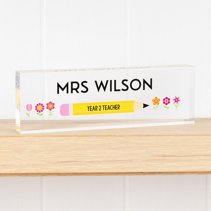 Custom Teacher Desk Name Plaque End of Year Appreciation Gift
