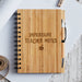 Bamboo notebook engraved with “Important Teacher Notes” and apple icon