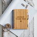 Engraved bamboo notebook and pen set for teachers and educators