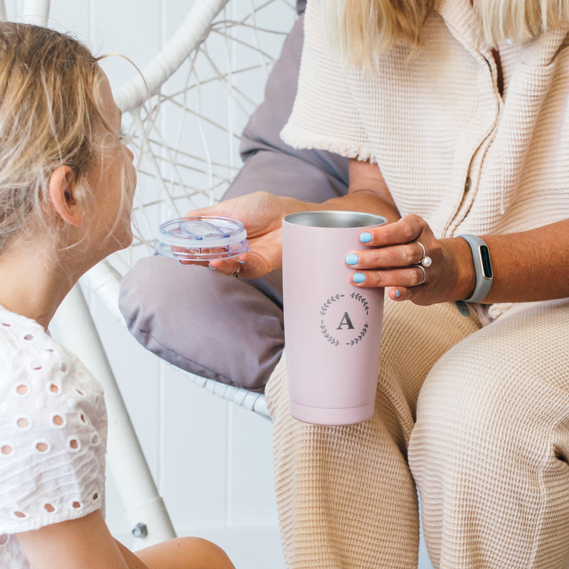 Double-walled vacuum travel mug with personalised design, ideal gift for any mother figure