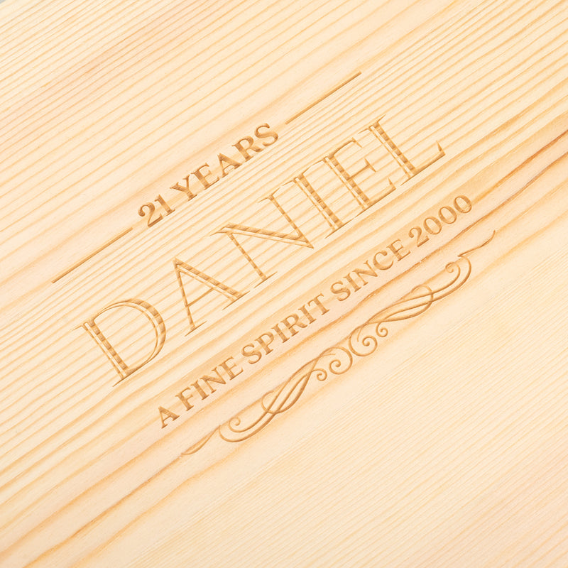 Personalised whiskey birthday gift for Dad, Grandad, husband or partner with two round glasses and whiskey stones