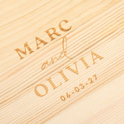 Personalised wedding whiskey gift set with matching engraved glasses and reusable whiskey stones for couples
