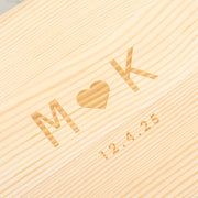 Personalised wooden boxed whiskey glass and stone set for wedding, engagement or anniversary gift