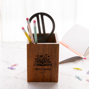Personalised teacher desk organiser for pens pencils and scissors