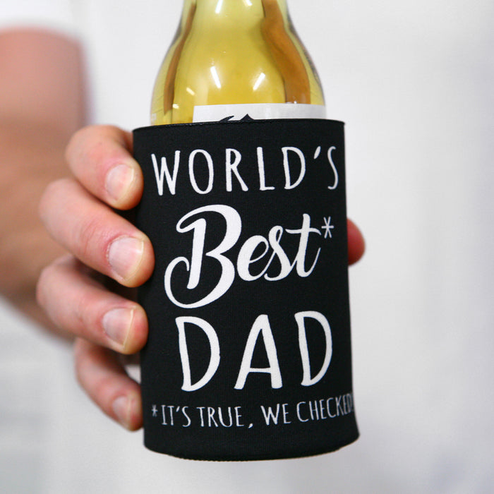 Father's Day Printed Stubby Holder "World's Best Dad, Its True We Checked"