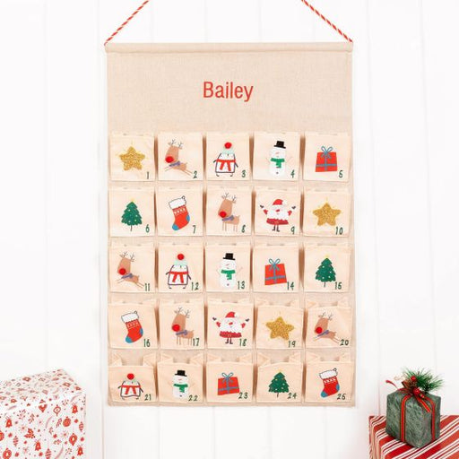 Personalised Embroidered Name fabric advent Calendar