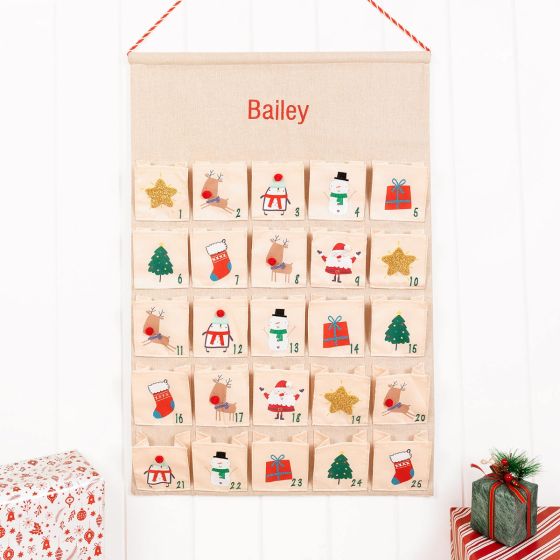 Personalised Embroidered Name fabric advent Calendar