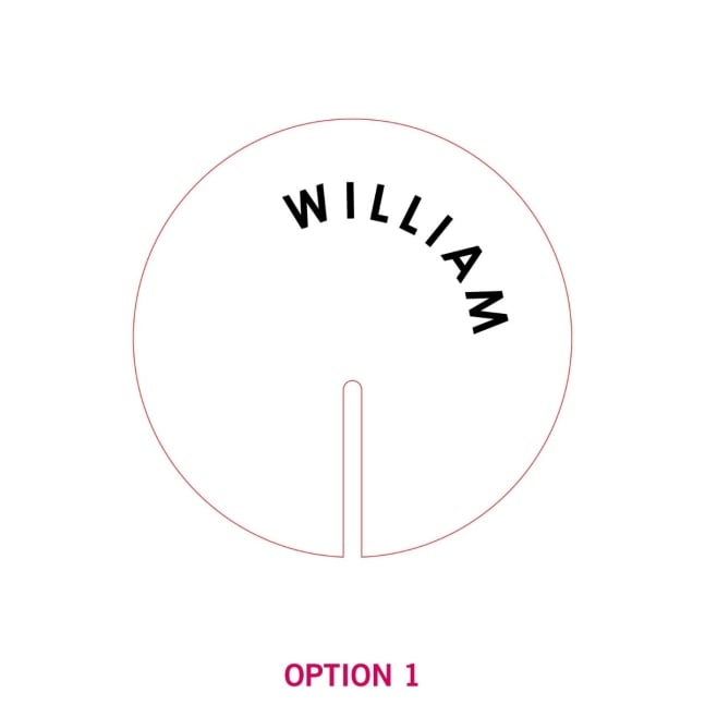 Printed Round White Acrylic Place Cards for Glassware