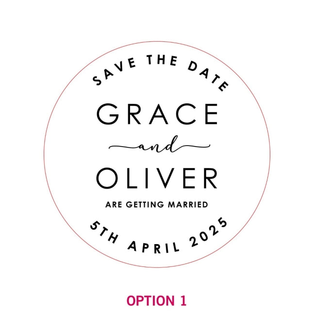 Printed Bamboo Round Wedding Save the Date